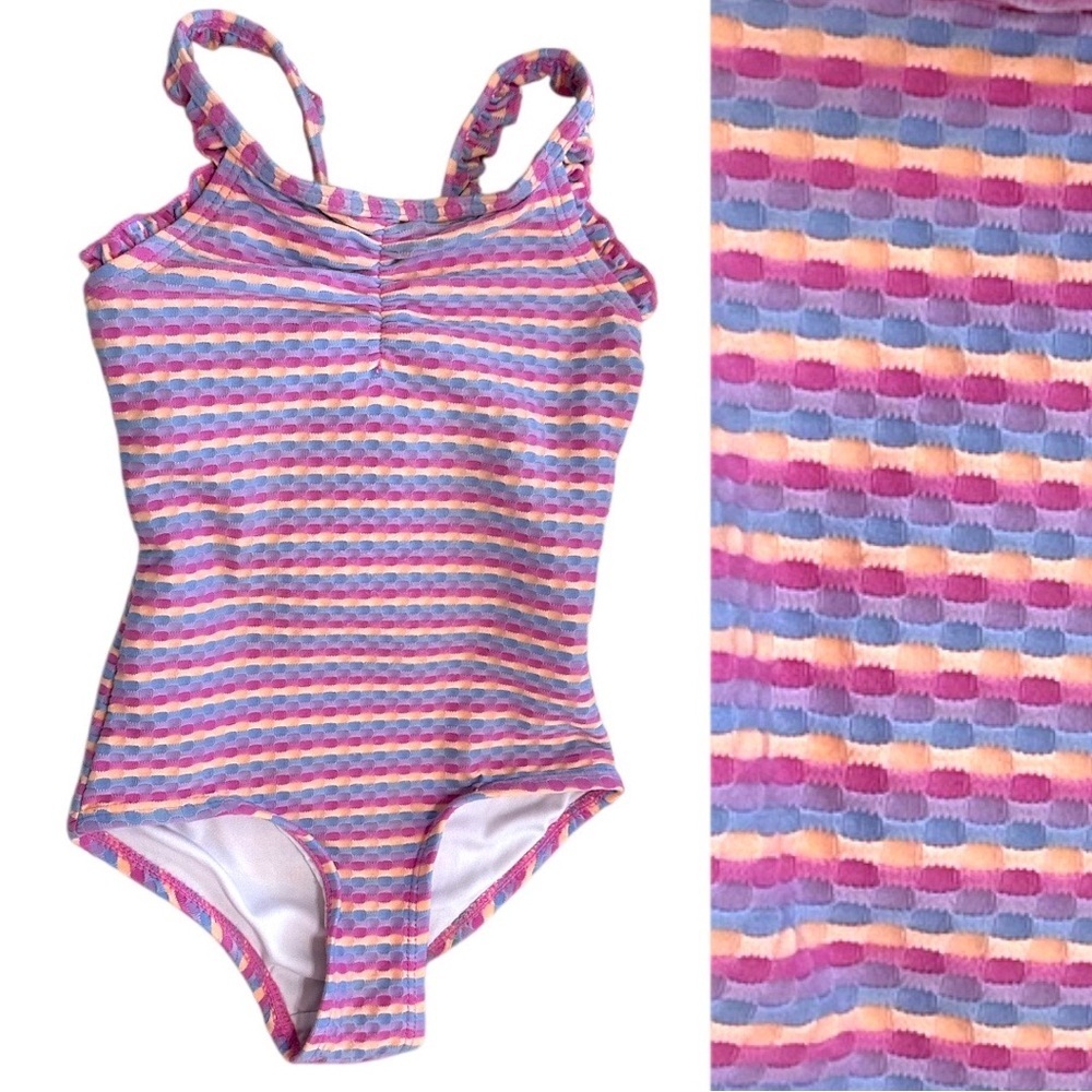 Cotton On Toddler Girls Multi Color One Piece Swimsuit Ruffle Straps Size 2T